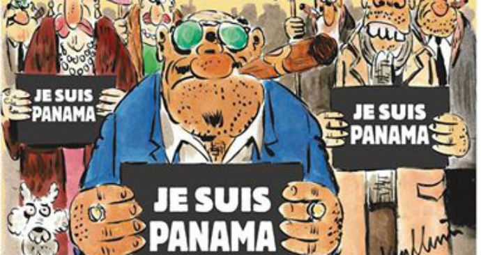 La revista satírica francesa "Charlie Hebdo" dedicó su portada de este miércoles al escándalo de "Panamá Papers".