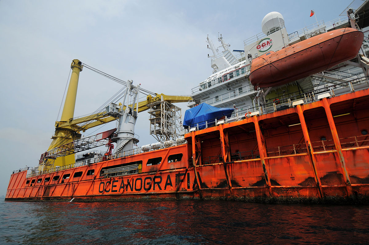 Un buque de Oceanografía hallado en Veracruz. Foto: Yahir Ceballos
