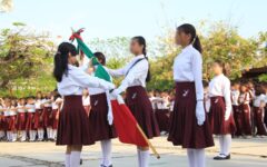 Realizan homenaje cívico en la escuela Secundaria Técnica 11 “Moisés Sáenz Garza”