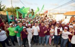 Reciben candidatos de la coalición “Sigamos Haciendo Historia en Quintana Roo”, el respaldo de los habitantes de Cuzamil