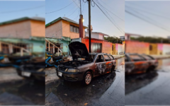 Incendian auto con bomba molotov